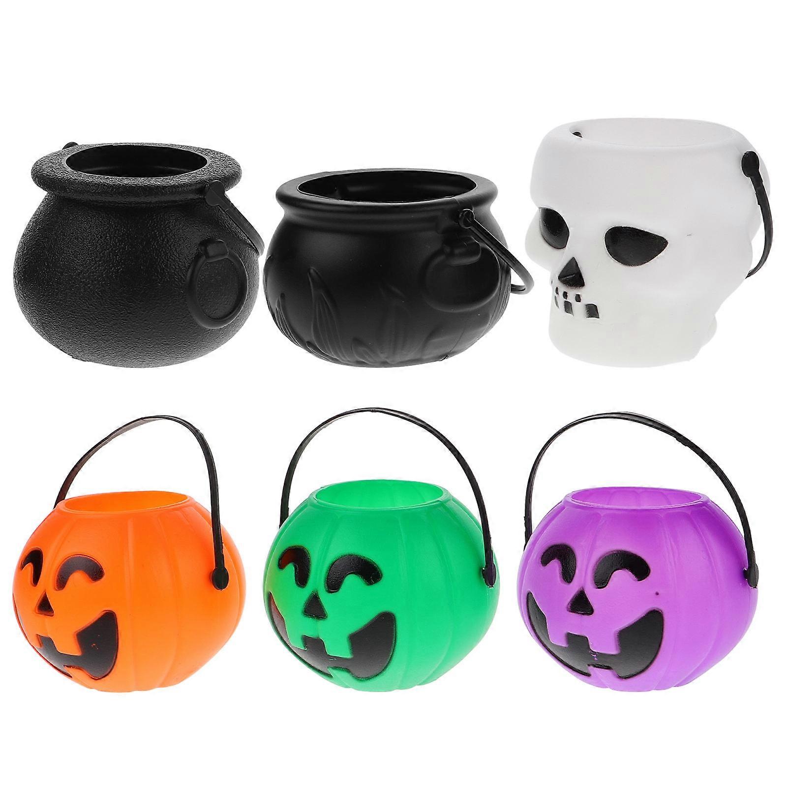 Halloween Decoration Candy Storage Container Mini Size Delicate Design White Skull 6Pcs
