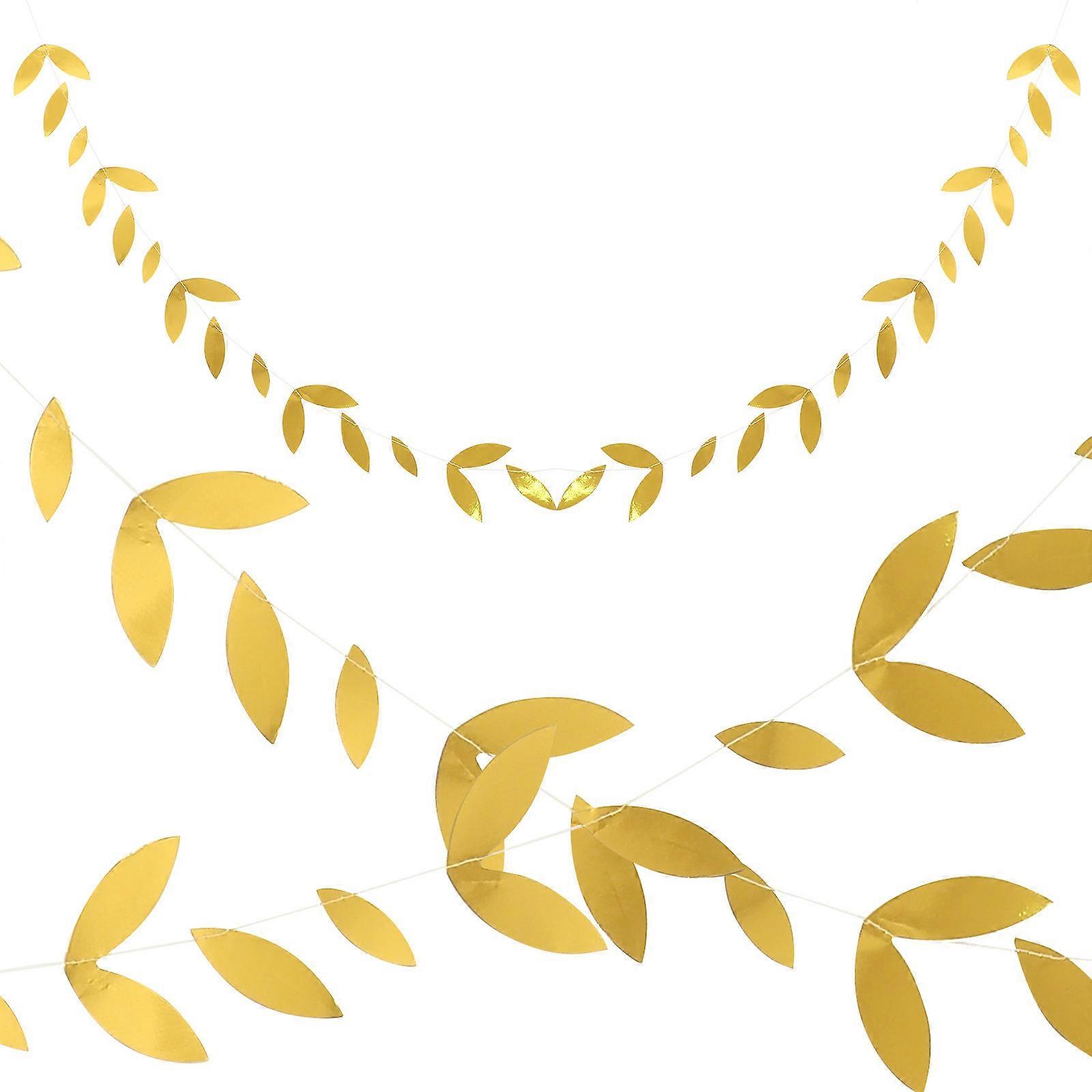Streamers Party Decorations Garland For Autumn Celebrations 27 Leaves Per String Golden 4Pcs
