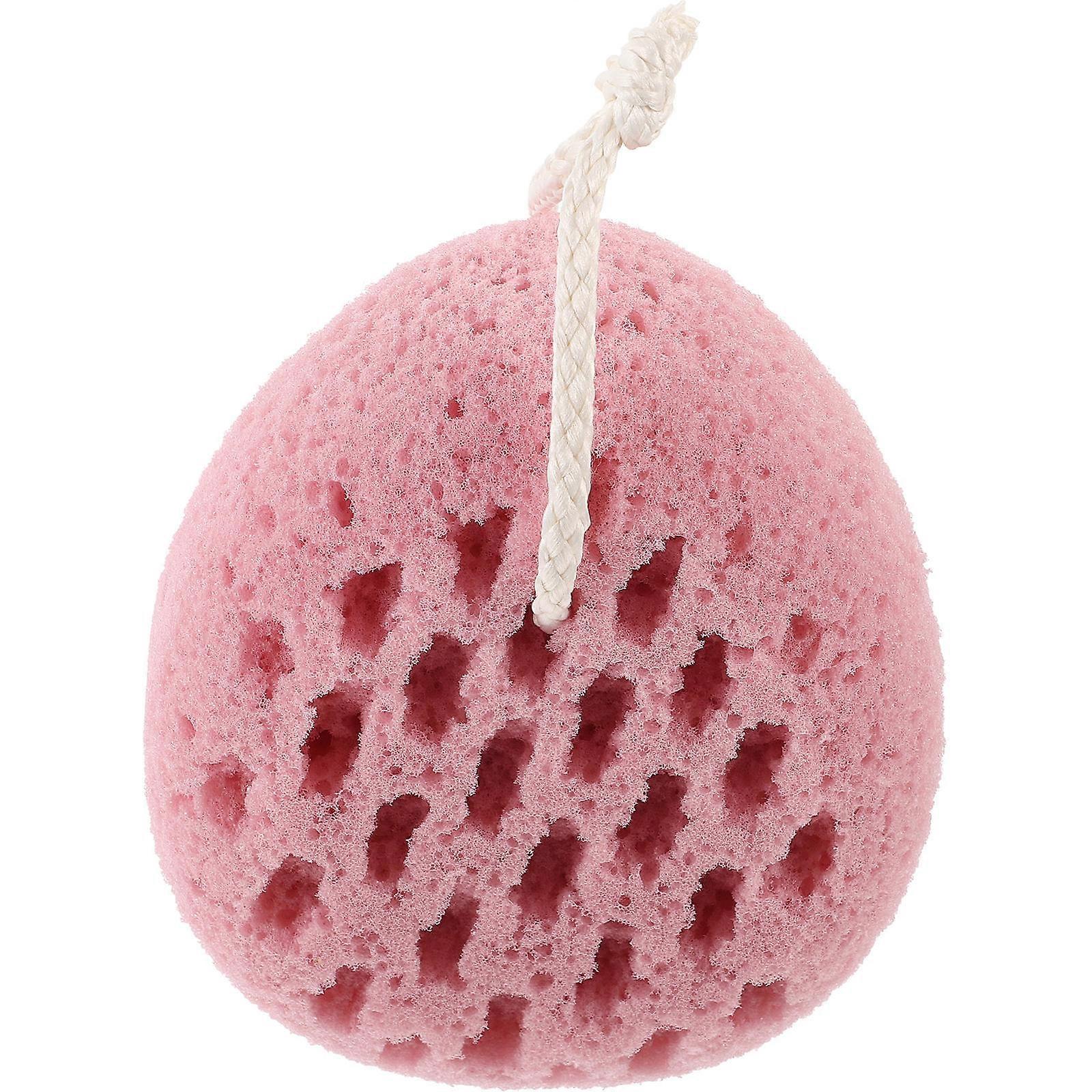 Pink Reusable Body Sponge for Home Use with Gentle Texture and Strong Cleaning Ability Bath Size Fits Comfortably in Hand