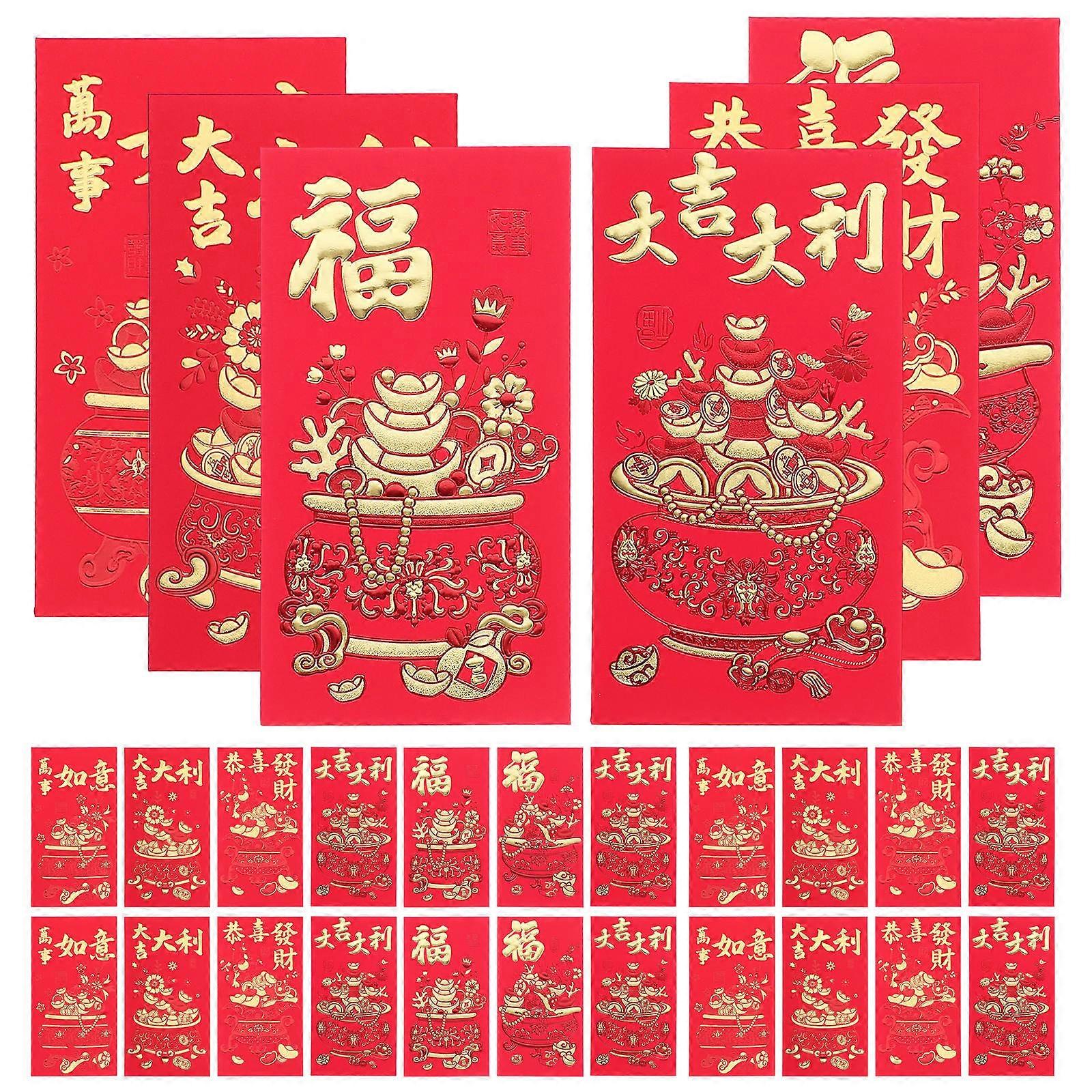 Dragon Pattern Envelope 30Pcs Rectangular Chinese Luck Money Envelopes Suitable For Decorative Purposes And Special Occasions