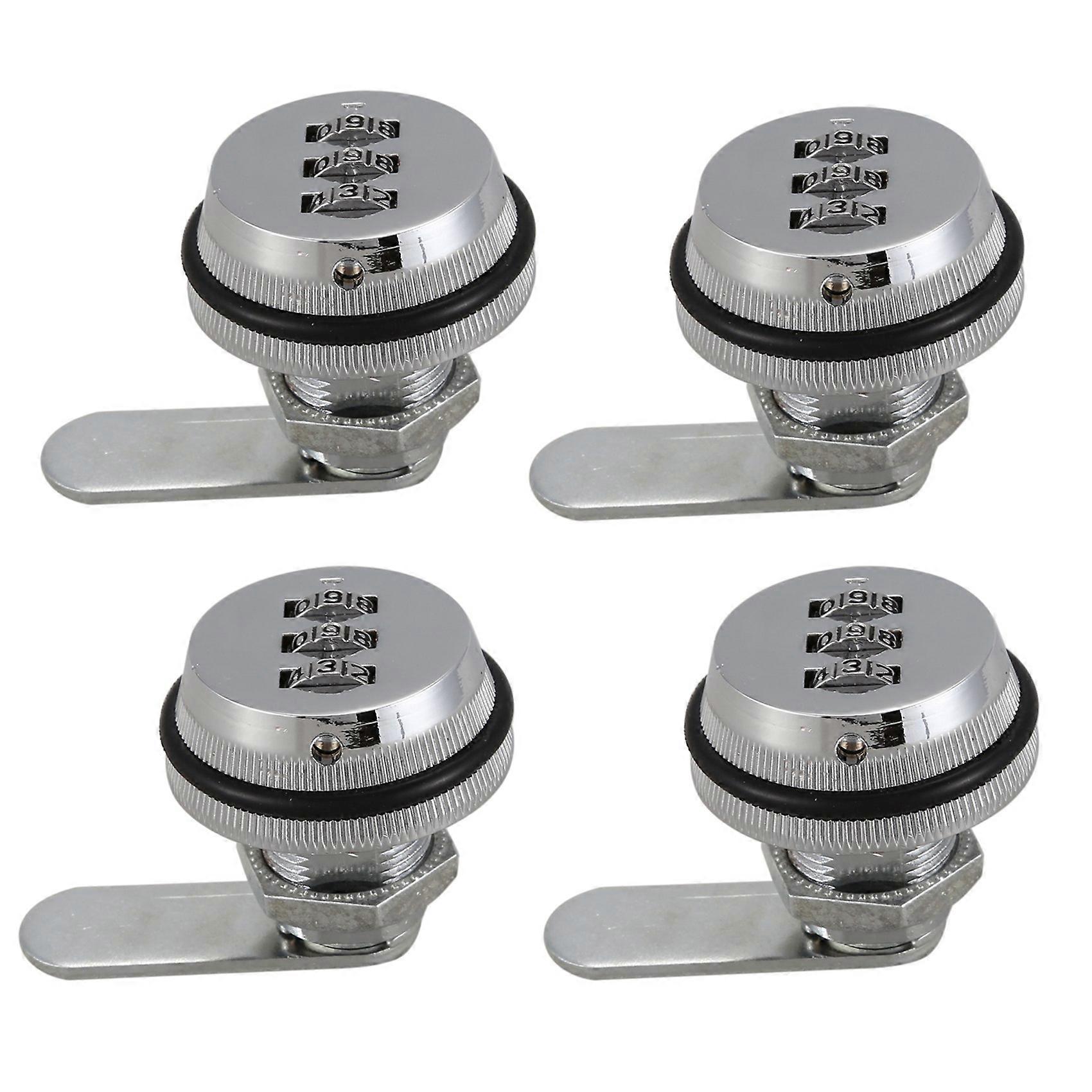 4X Alloy Code Combination Cam lock Keyless Post Mail Box Cabinet RV 3 Dial silver