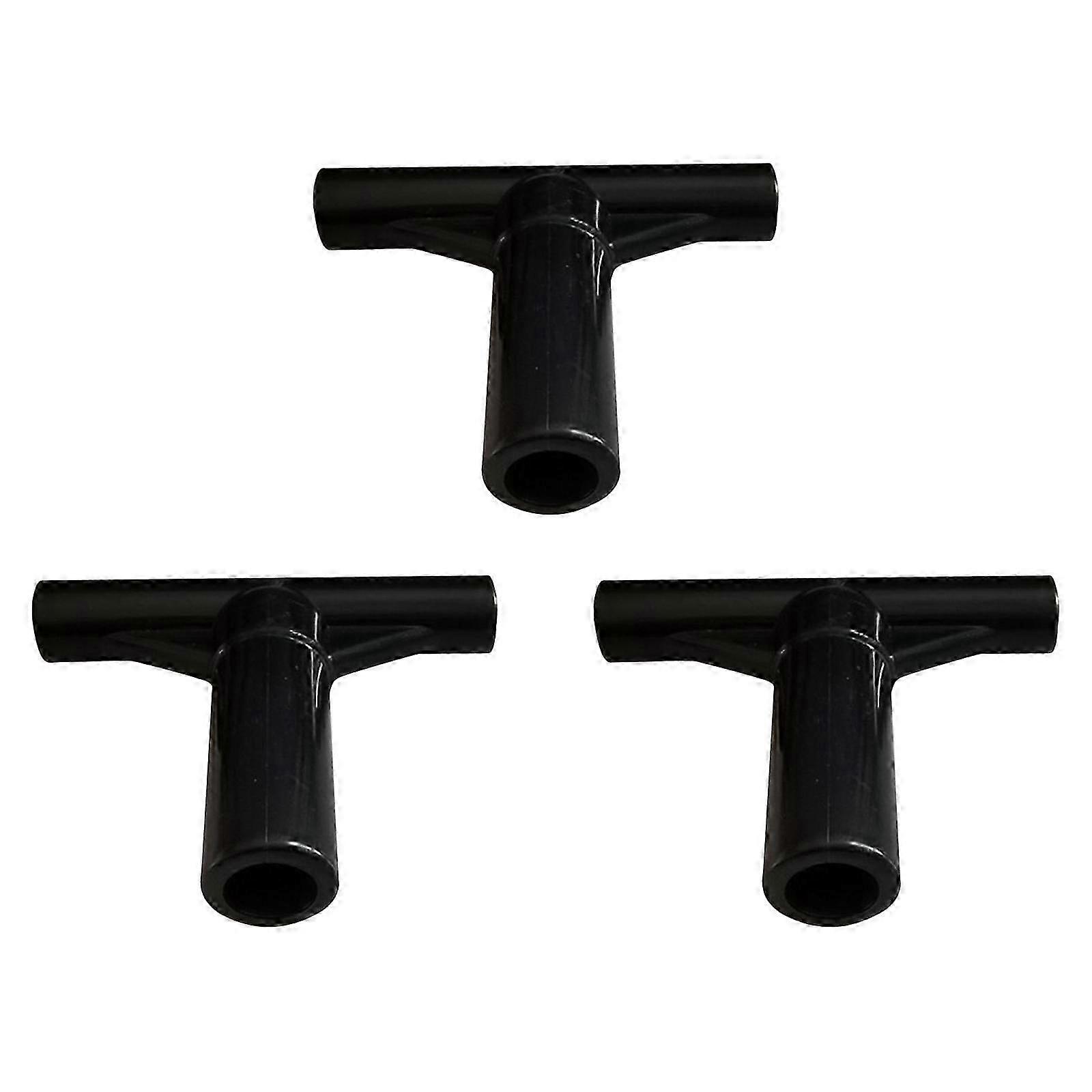 2025 3 Pieces Trampoline Enclosure Pole End Caps T Shaped Pipe Sleeve for Home