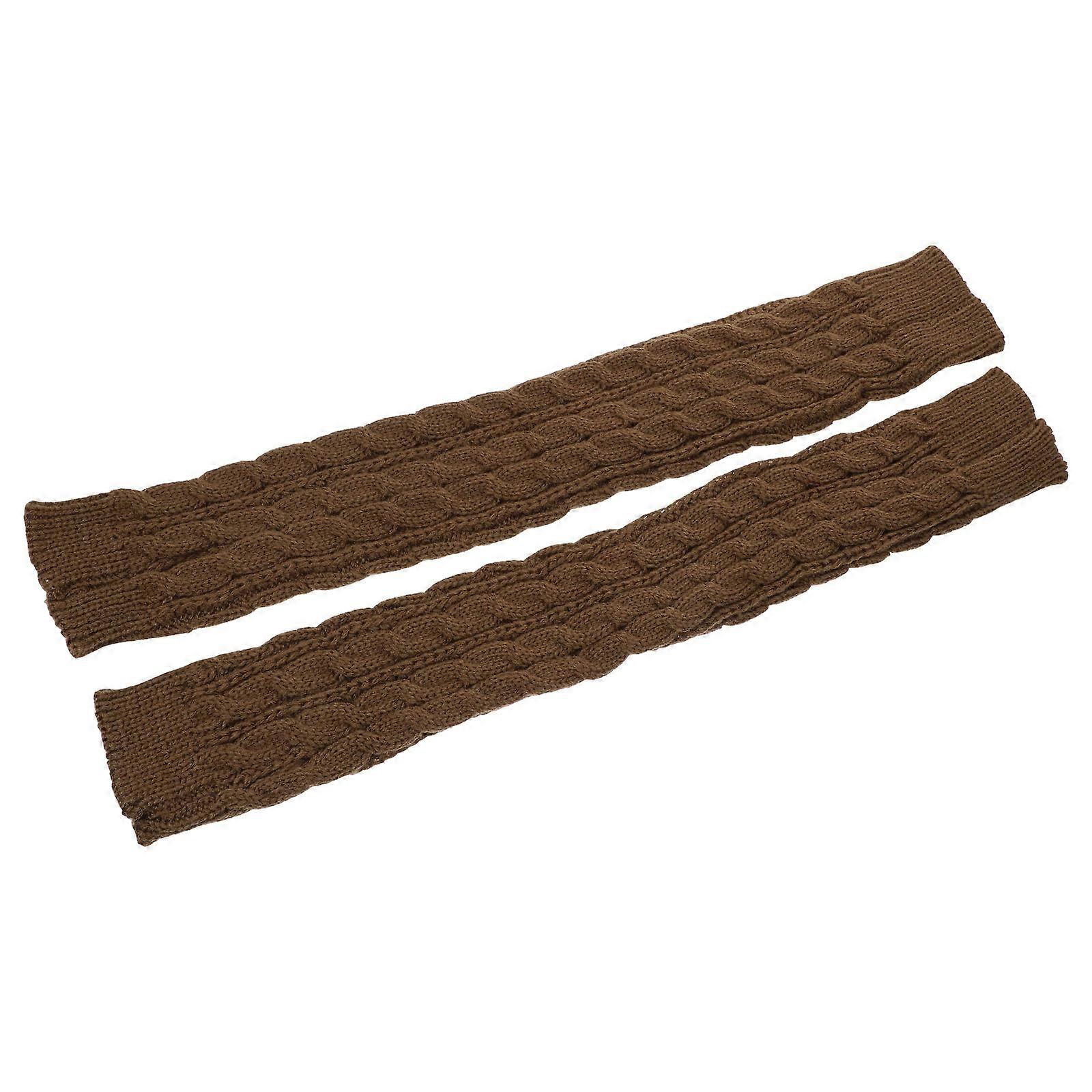 Knitted Arm Warmers Simple Design Hand Protection Winter Warmth Retention 1Pair