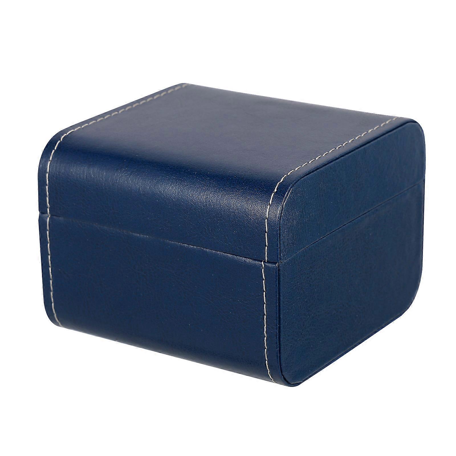 Blue Single Slot Watch Storage Box for Personal or Corporate Use Protects from Dust and Scratches