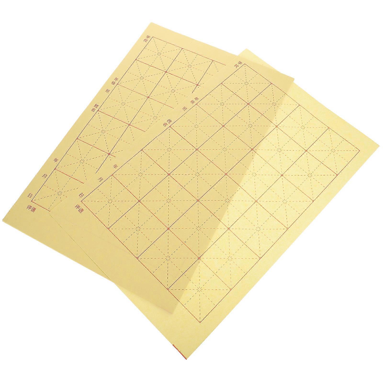 Durable Chinese Calligraphy Practice Paper for Writing Ink Absorption and Diffusion 150 Sheets Yellow