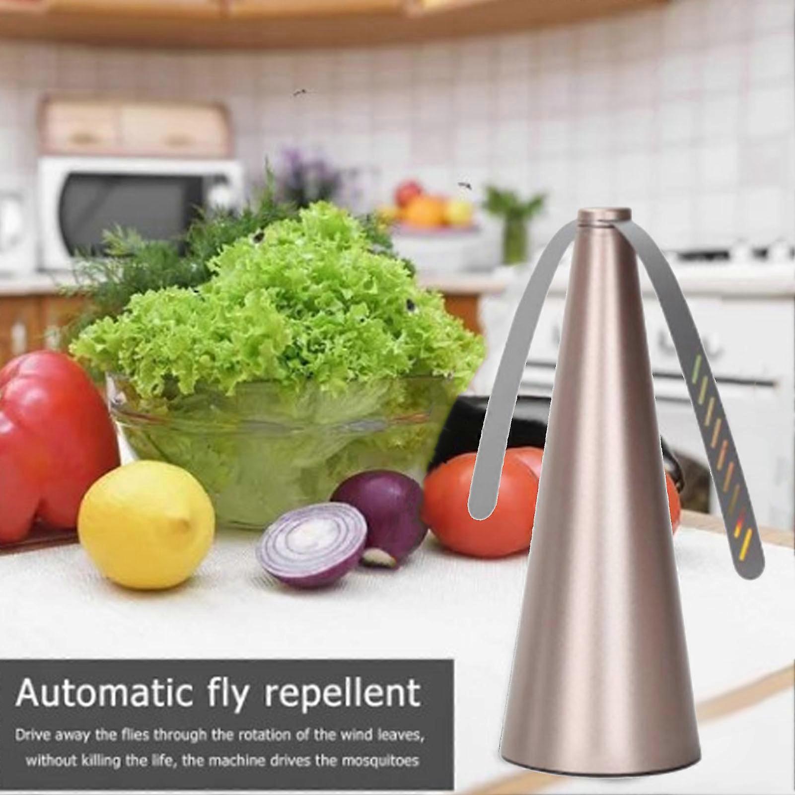 Automatic Fly Repellent Fan Fly Fan for Outside Inside Table Use Restaurant Barbeque Events Gold 