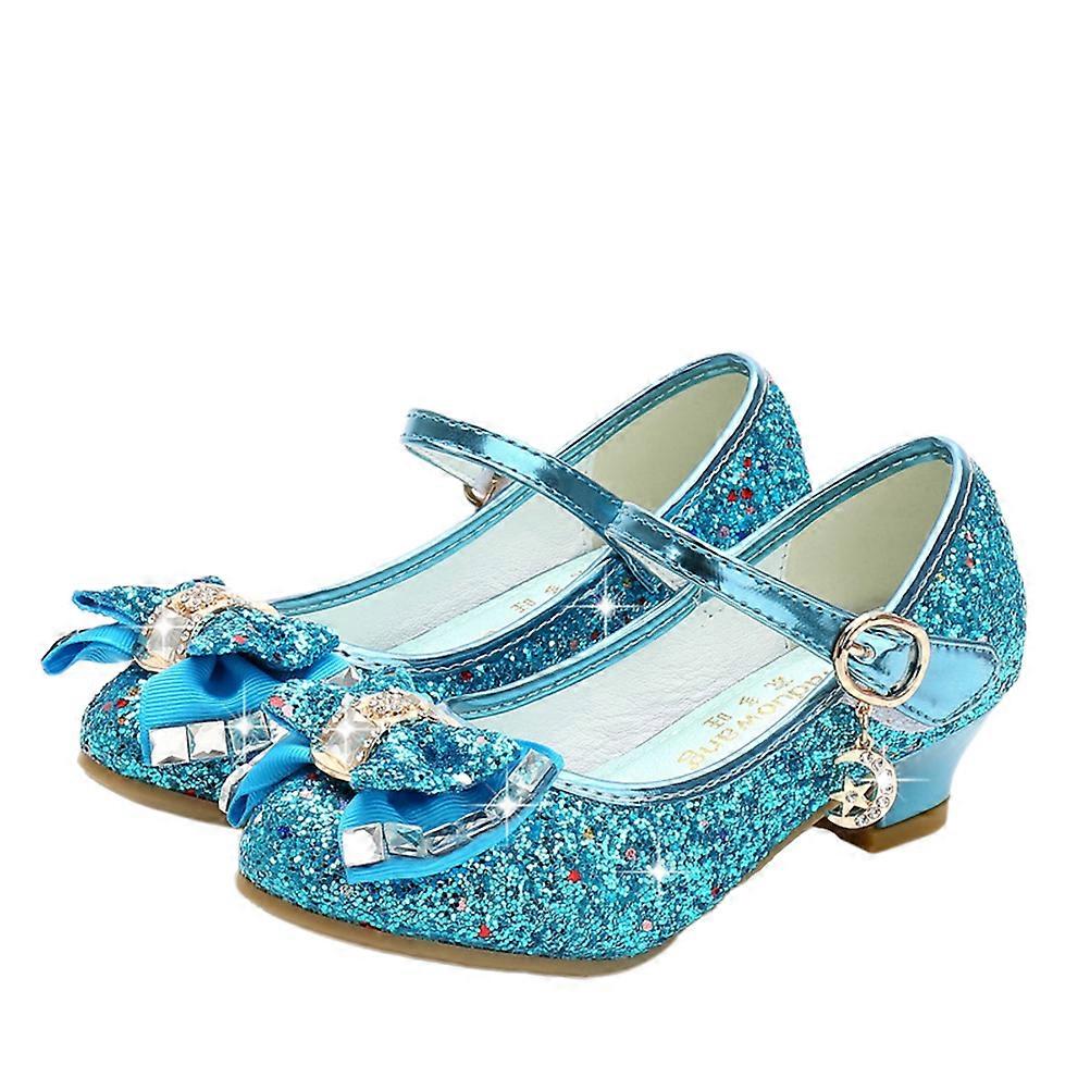 High Heels For Girls Stylish Suitable For Kid Dance Performing Size 30 Blue Comfortable 1 Pair