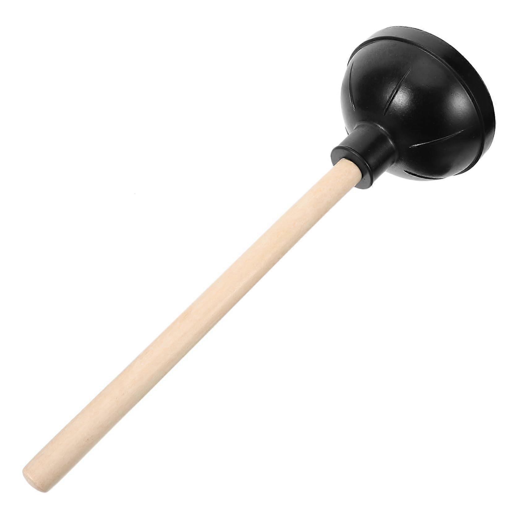 Household plunger with wooden handle, quality suction cup for blockage removal