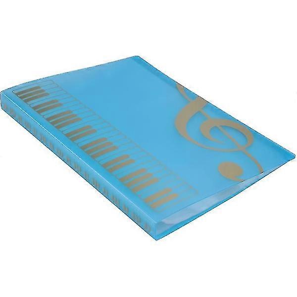 A4 folder for music sheets, document folder, storage folder with 40 pockets (g-key - blue)