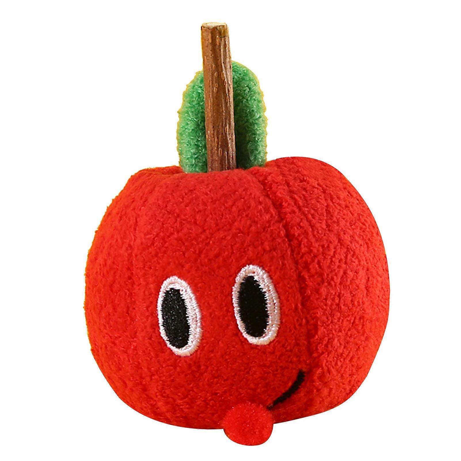 soft plush small dog toy with built-in catnip and teeth cleaning,fun apple-shaped toy for dogs and cats