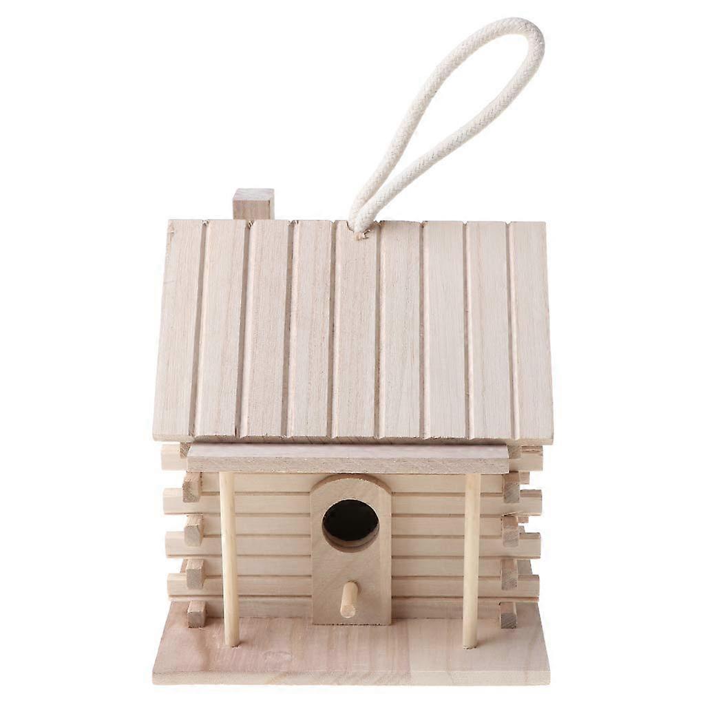 Solid wood birdhouse, weatherproof birdhouse, cute bird nest, designed with perches for small birds.