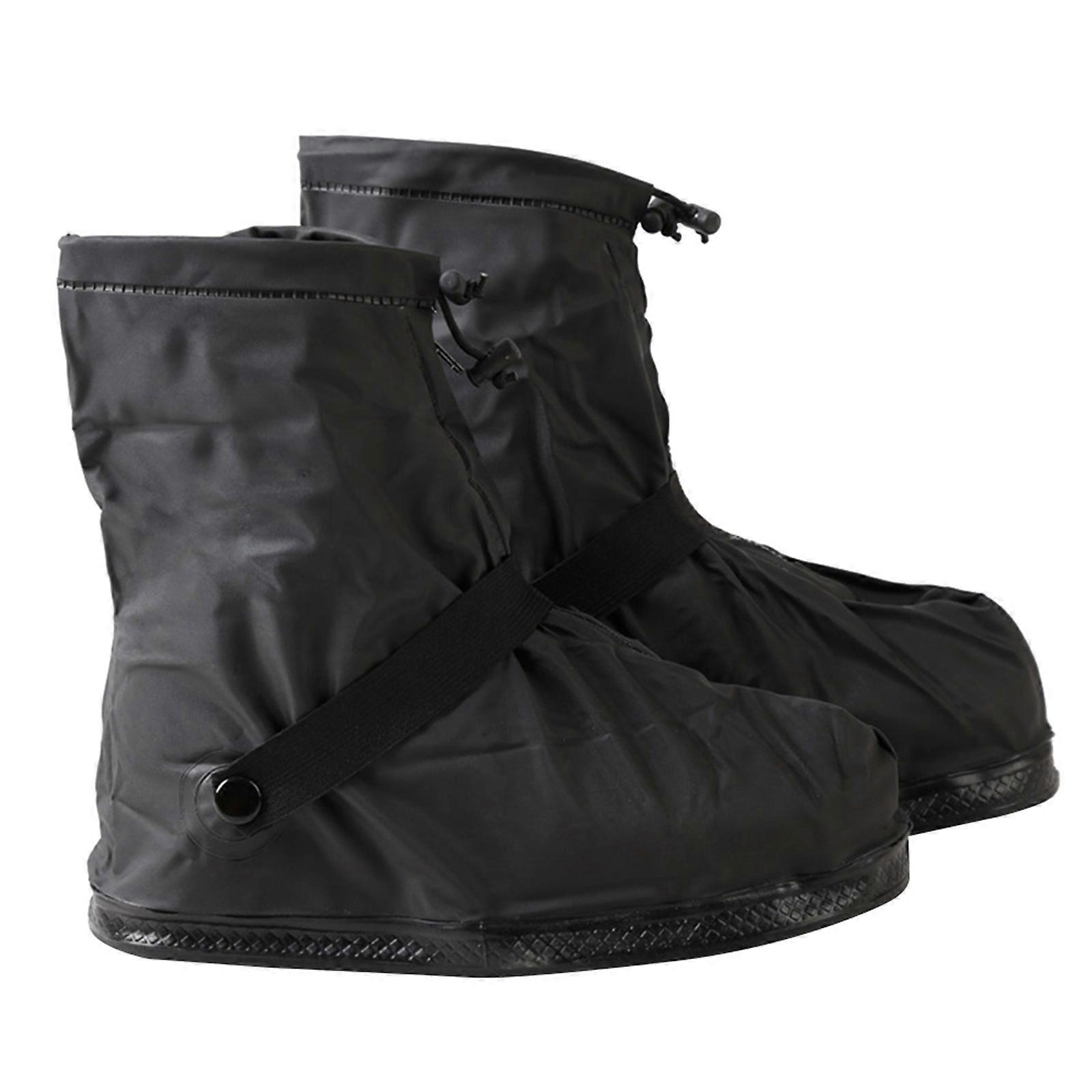 Reusable Waterproof Shoes Cover with Zipper Closure for Protecting Shoes in Rain or Plastic and Rubber