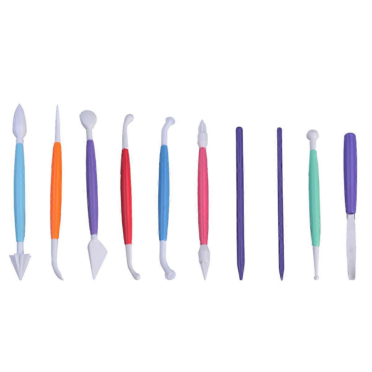 Plastic Clay Tools for Shaping and DIY Ceramic Pottery Tool Kit 10pcs Assorted Color