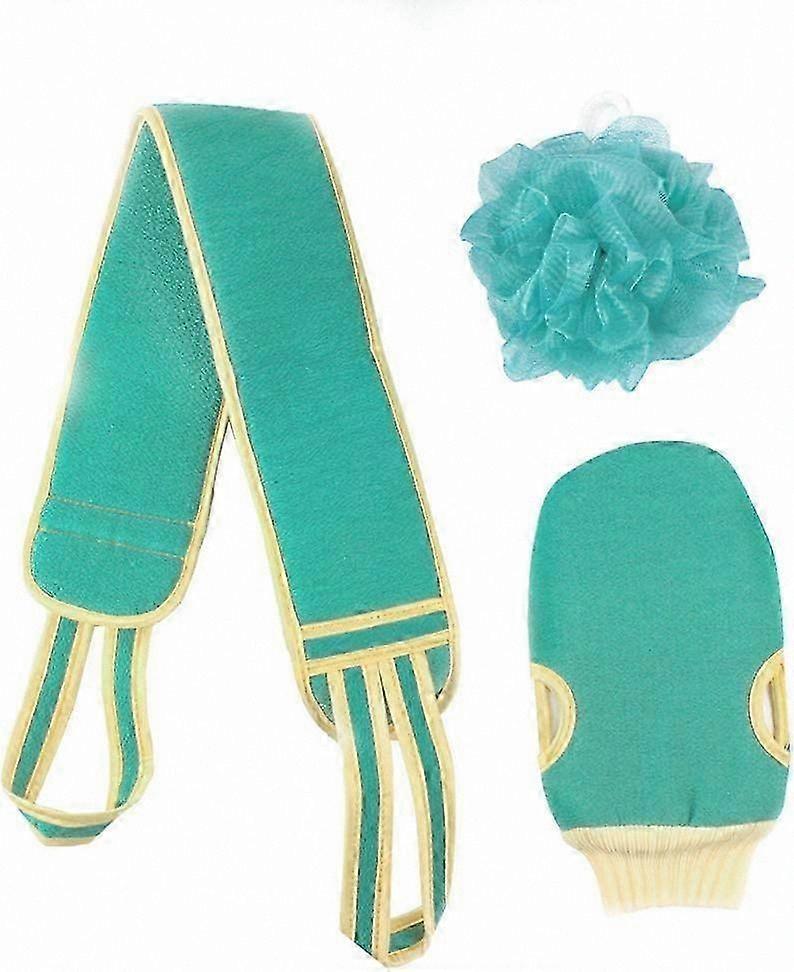3-Piece Body Brush Set (Cyan-Blue)