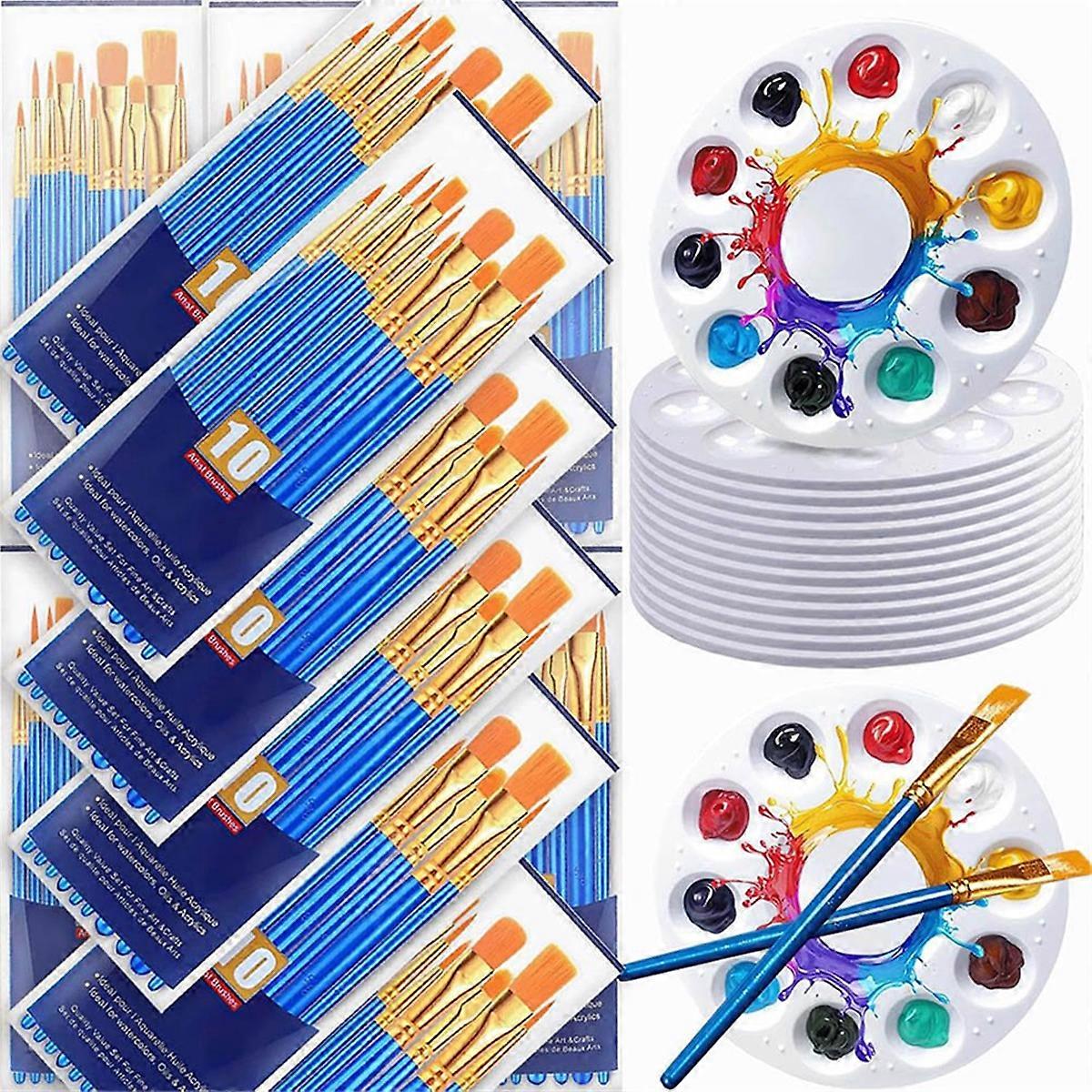 264PCS Paint Brushes and Palettes Set, Artist Acrylic Brushes