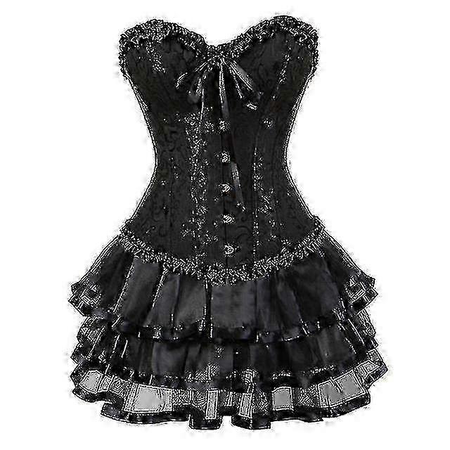 Conjunto de espartilho e saia Overbust com tutu S-6XL para moda feminina