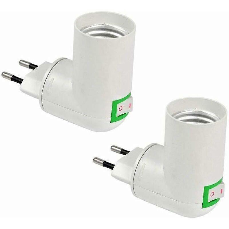 2Pcs E27 Socket with Wireless Switch, E27 LED Bulb Base, Plastic Socket for Quick Lighting, for Garage Lamp