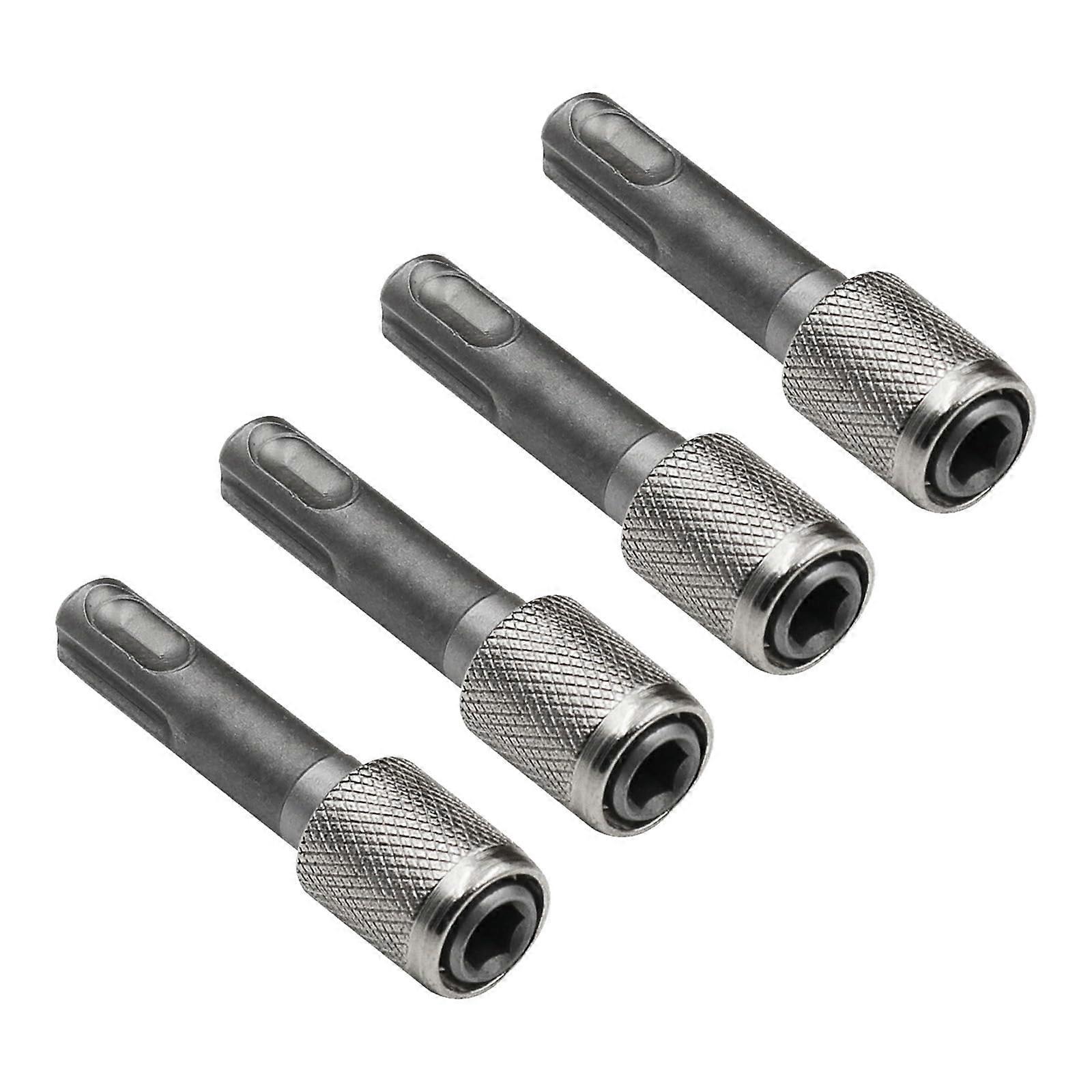 6.35mm Hex Shank Adapter Set, 4 Pieces, Durable Steel, Compatible with Power Tools and Drill Bits