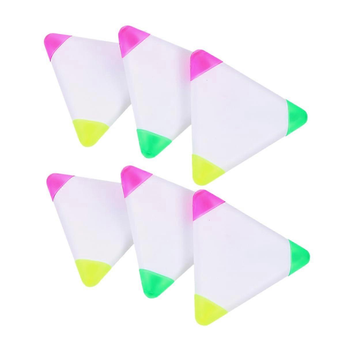 Creative Triangular Highlighters Set of 6 in Assorted Colors for School Office and Creative Projects Drawing and Journaling