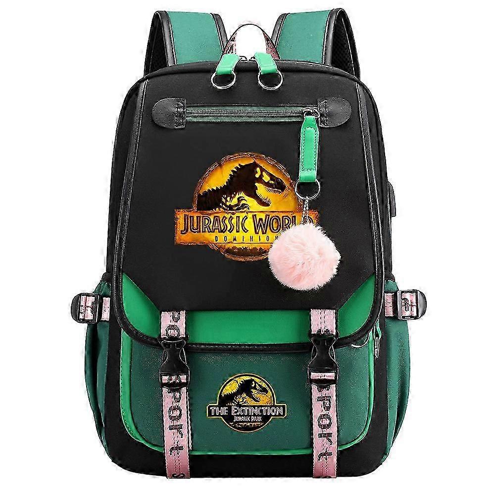Trendy Canvas Backpack for Kids - Jurassic Park Inspired with Laptop Compartment