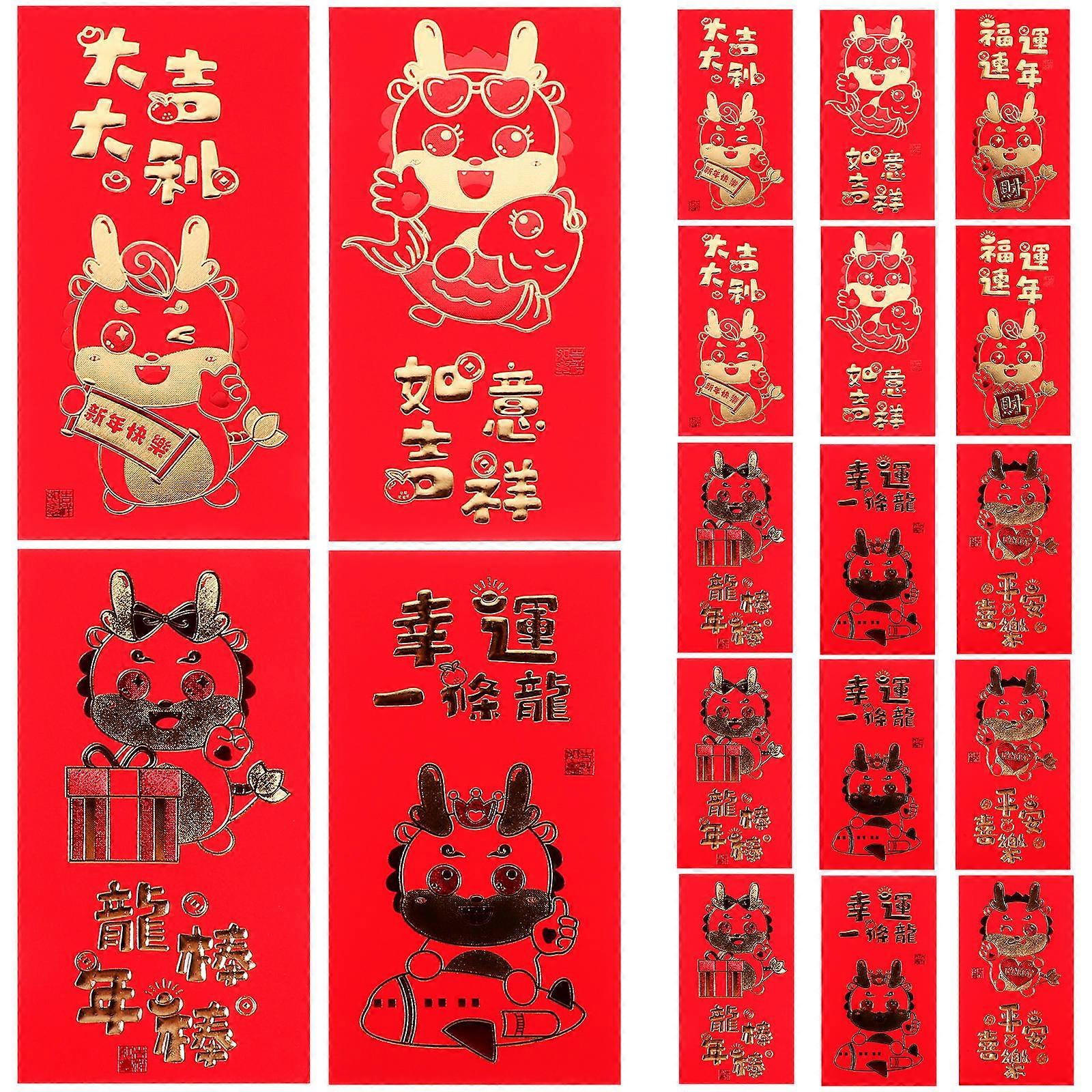 Chinese New Year Money Envelopes 30Pack Container Suitable For Festivals With Rectangular Design