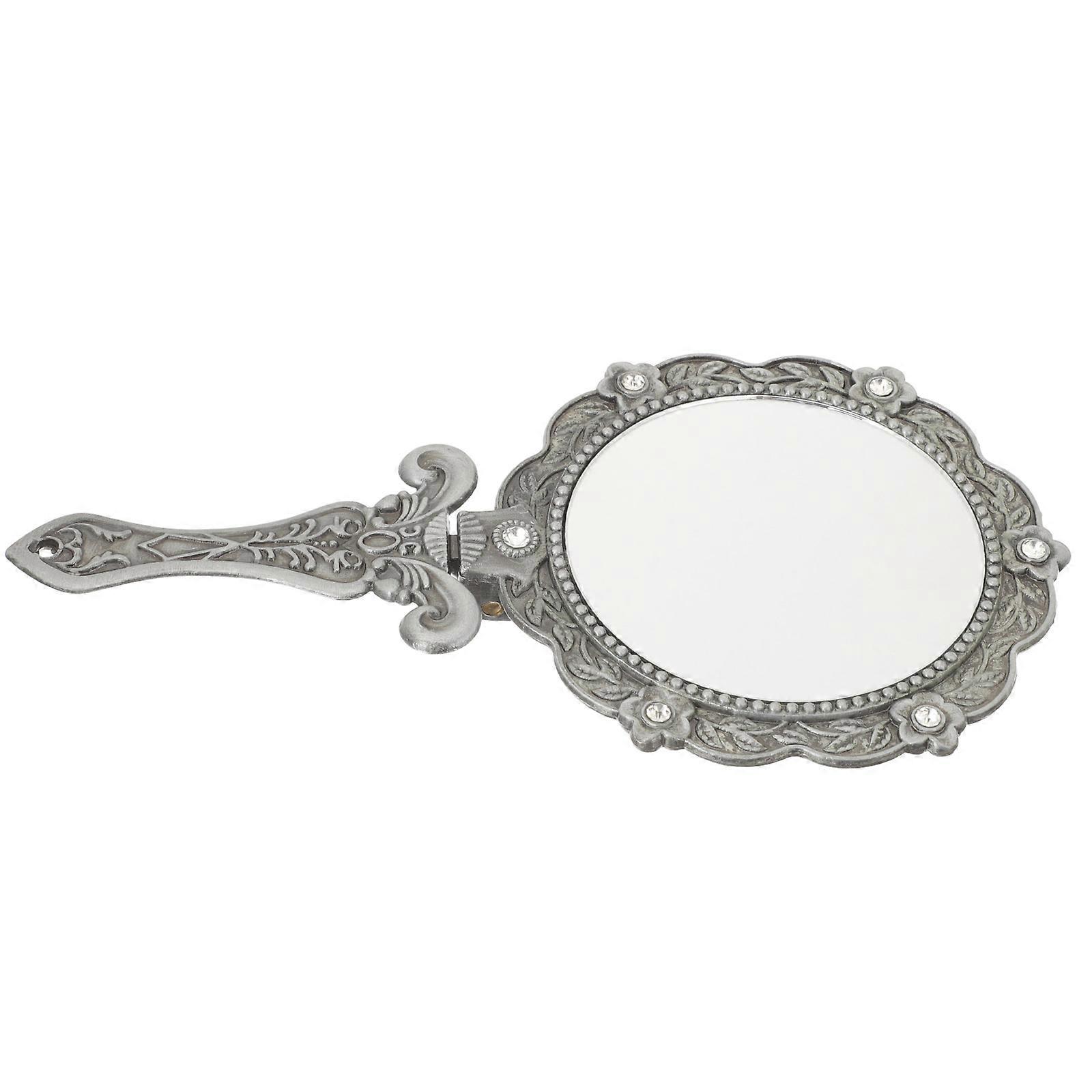 Round Hand Mirror For Women Featuring Vintage Style Ideal For Travel And Daily Use 1Set
