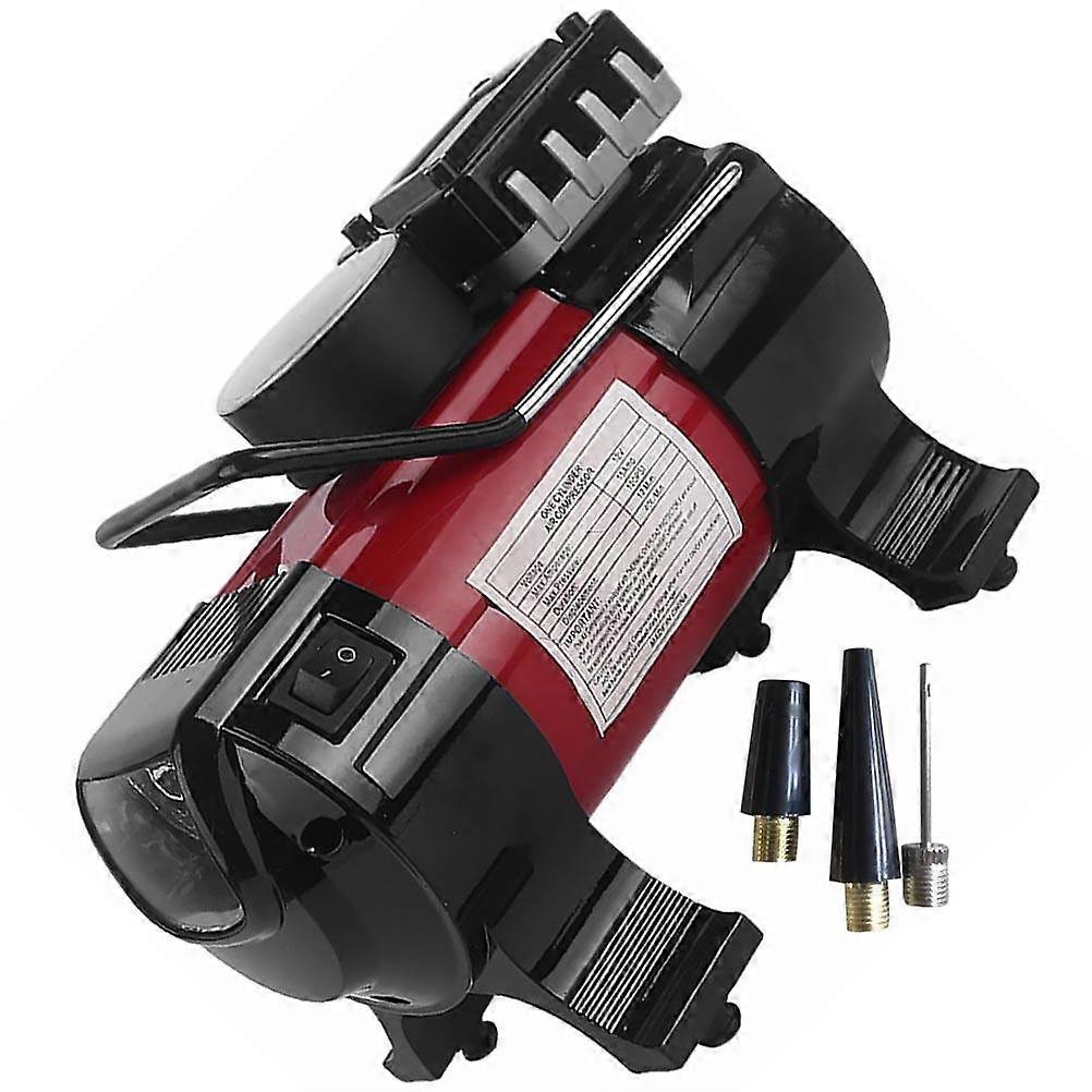 Red Electric Air Pump for Use with LED Light Suitable for Tires and Inflatable Beds 120 PSI