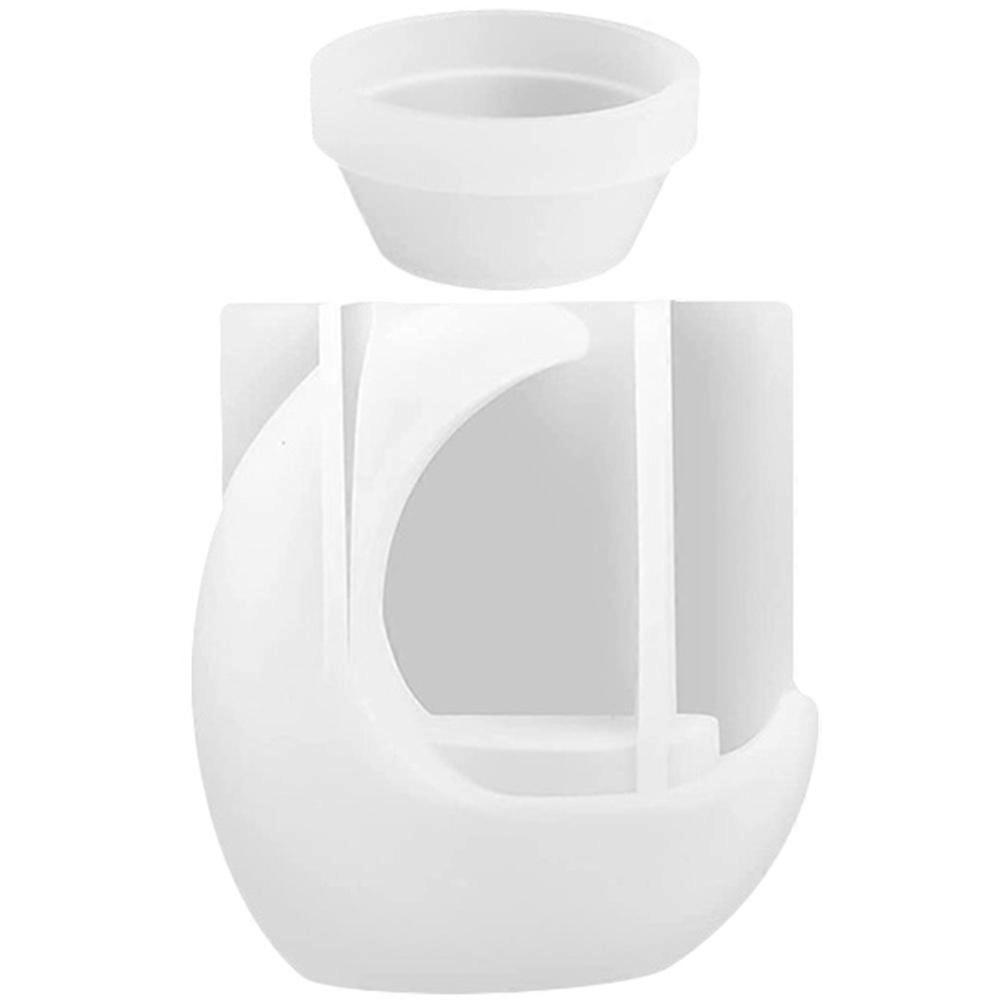 White Moon Shape Silicone Mold for DIY Candlestick Tealight Holder Craft Supplies Easy to Clean and Reuse