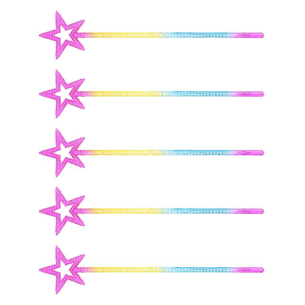 Kids Stage Props Pentagram Fairy Wands 35X8CM Violet Color Perfect For Birthday Parties 5Pcs