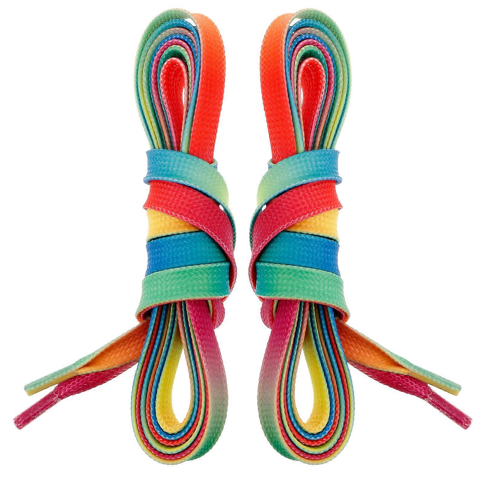 It sounds like you're referring to a product listing or description for **Rainbow Gradient Waxed Skate Laces**. Here's a polished and professional
