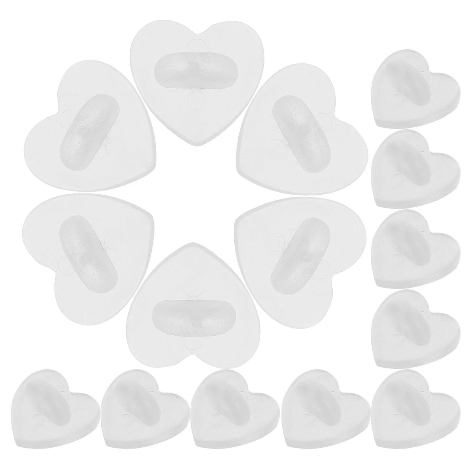 50Pcs Heart Pin Back Locking Clasp for Brooch Rubber Locking Pin Back Pin Backing for Brooch