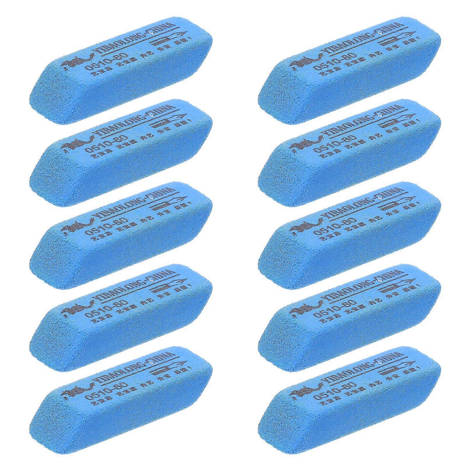 10pcs Durable Fret Erasers for Guitar Strings Fret Polishing Cleaner Blue
