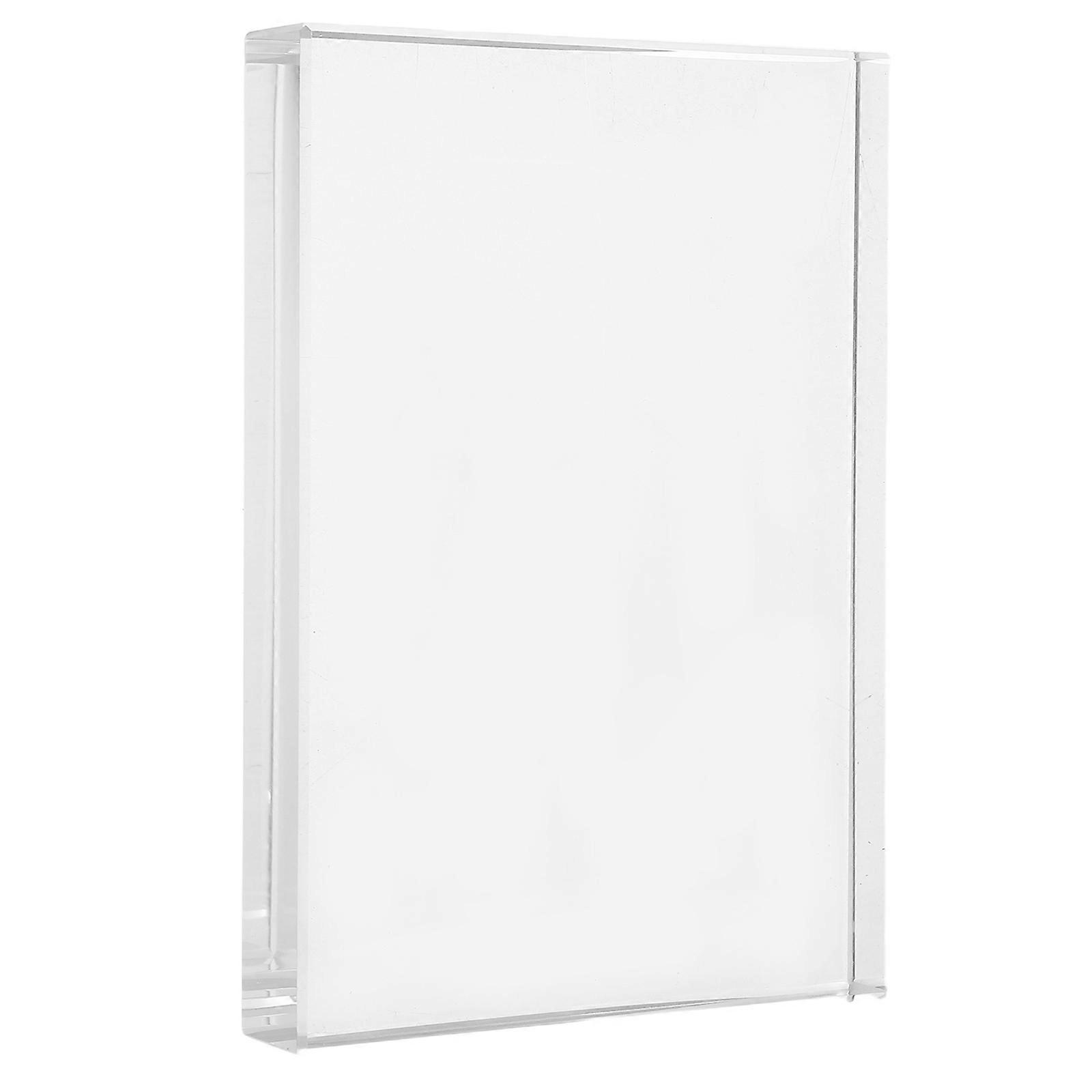 Clear Square Glass Paperweight Decorative Block for Home Office Library   Lightweight Portable Crystal Weight with High Transparency and Smooth