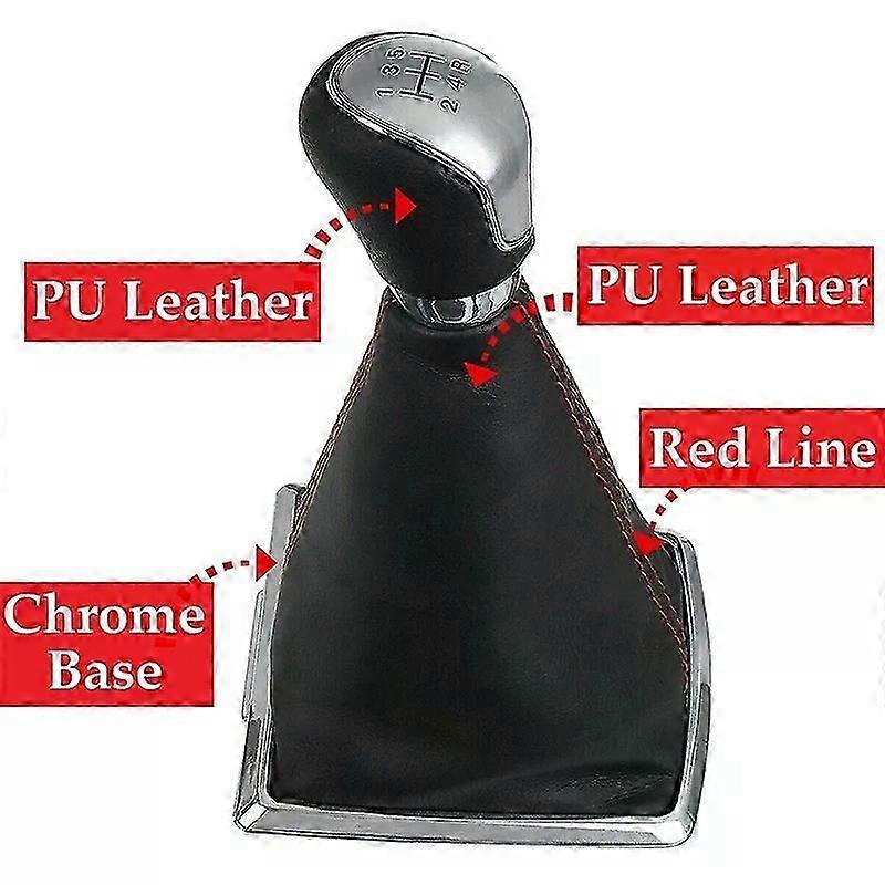 5 Speed Manual Shift Knob Shifter With PU Leather Boot Gaiter Cover Fit For Ford Focus 2005 2006 2007 2008 2009 2010 2011 2012