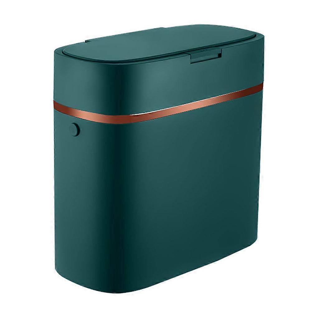 Desktop Waste Bin for Home and Office Use in Green Plastic with Press-Type Opening 1Pcs