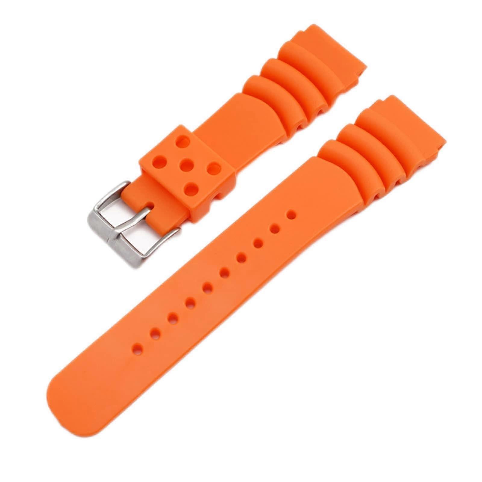 Diving Soft Rubber Watch Strap 20 22 24 mm Waterproof Sports Strap