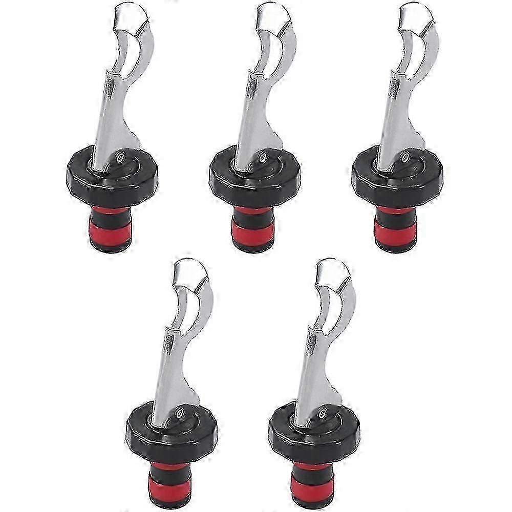 سدادات النبيذ: 5 قطع من فلين النبيذ المصنوع من السيليكون ، دليل محكم التسرب للزجاجات - مجموعة الجودة