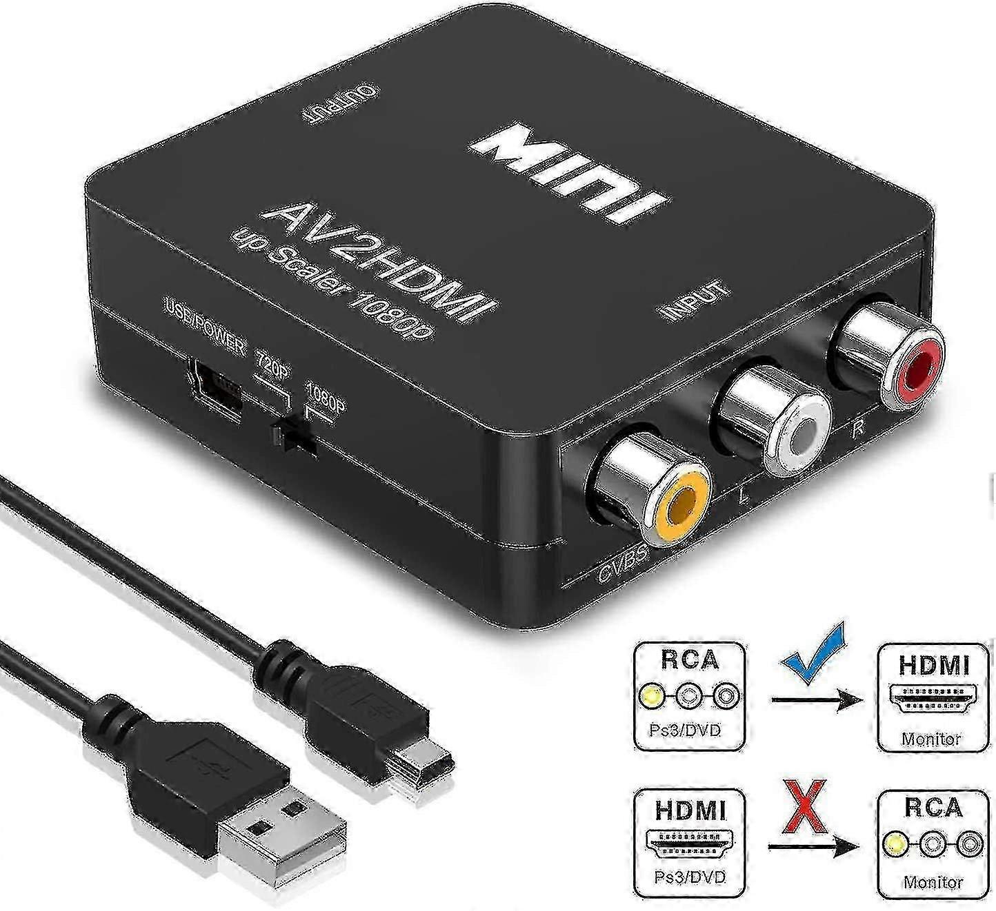 HDMI Adapter for Retro Gaming Consoles, 1080p HD Output with USB Power, PAL/NTSC-Compatible
