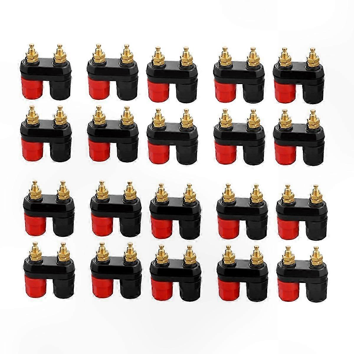 20Pcs Banana Plug Jack Female Socket Binding Post Dual 4mm Banana Plugs Connector for Speaker Amplifier Terminal