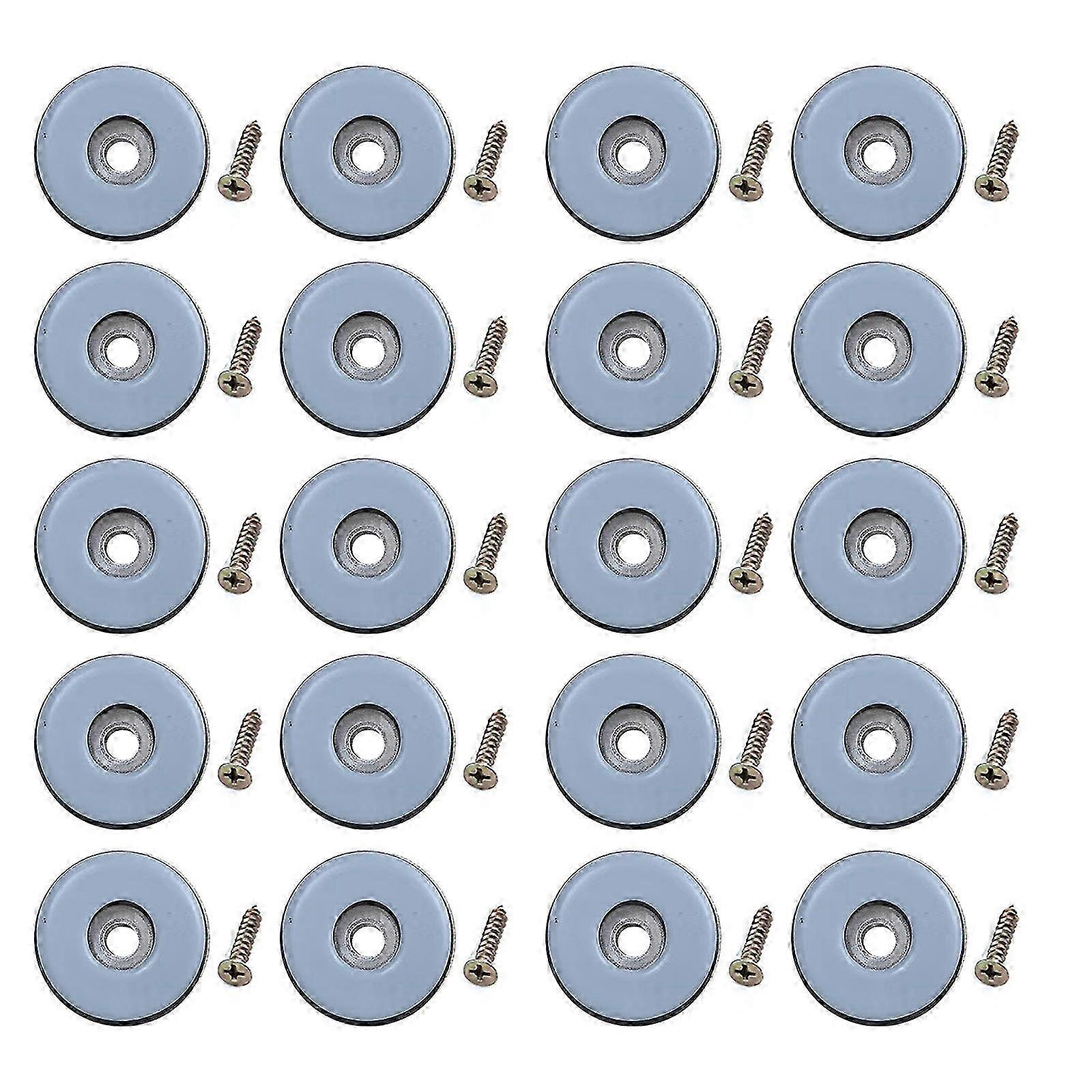 20Pcs Reusable Furniture Sliders with Screws - Protect Floors, Reduce Noise, Easy Move Chairs & Tables