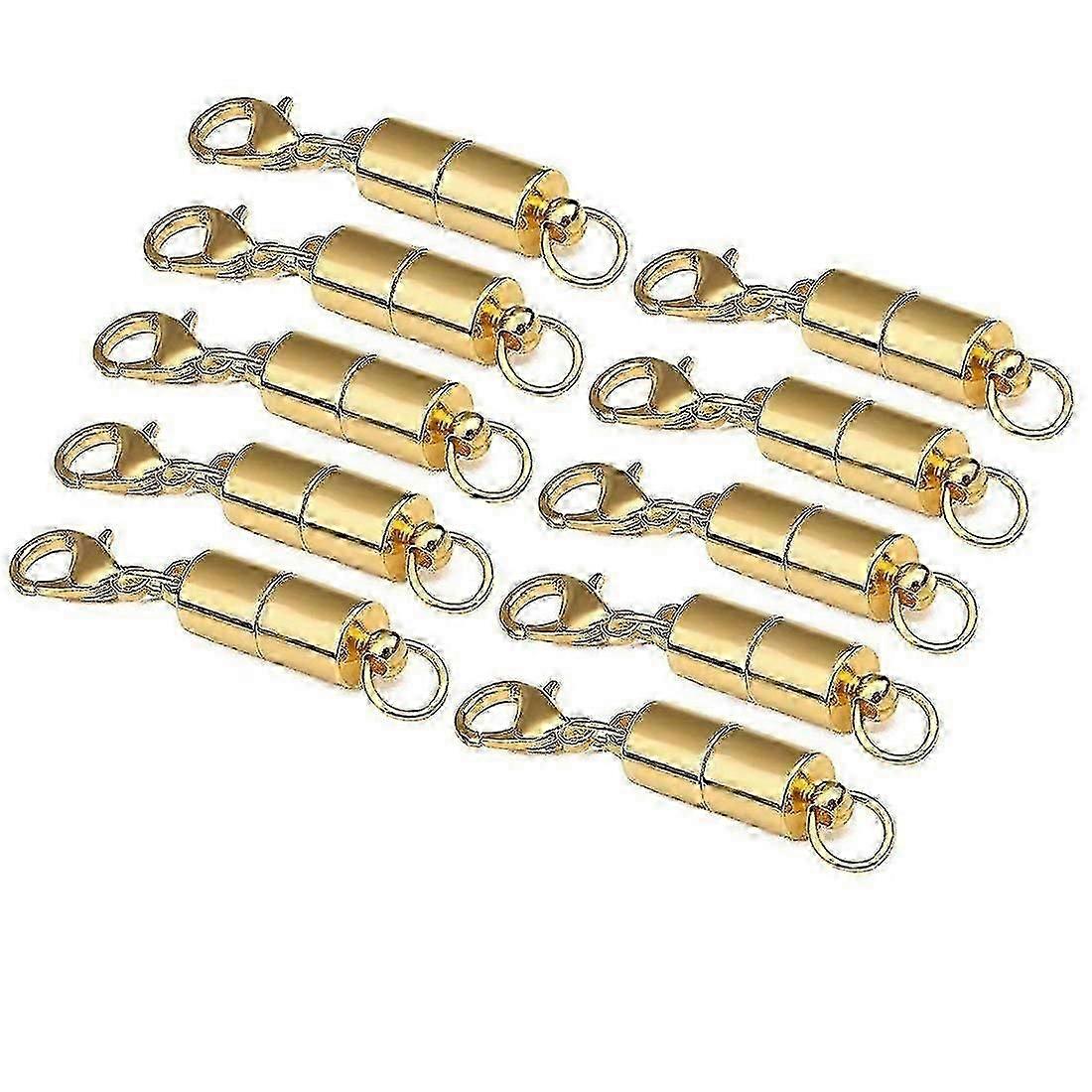 10PCS Strong Magnetic Clasps Clever Clasp Built-in Safety Magnetic Lock with Lobster Clasp for Jewelry Making DIY