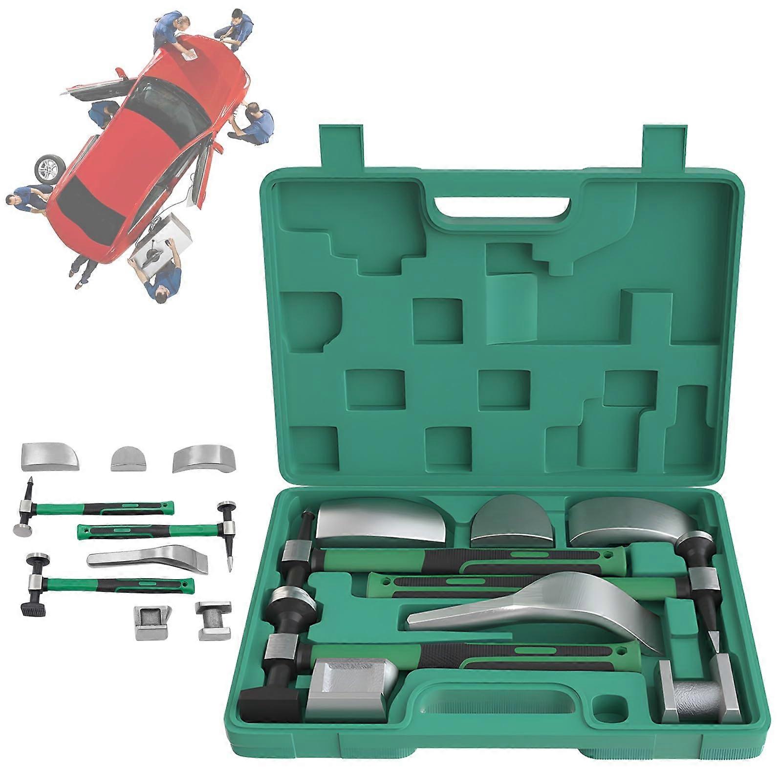 Professional Auto Body Hammer and Dolly Set for Sheet Metal Work, Dent Removal, and Car Body Shaping