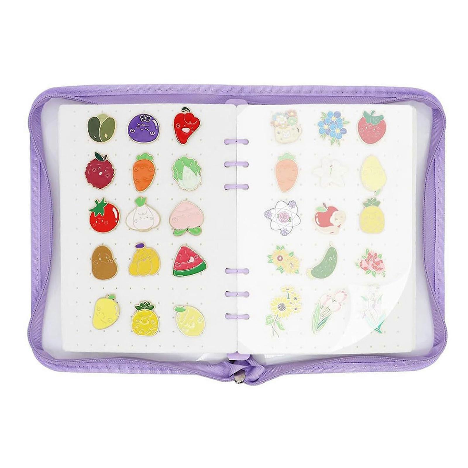 Tear Resistant Felt Storage Solution Preserving Delicate Awards With Space Efficient Compact Design Pin Showcase Book  Purple