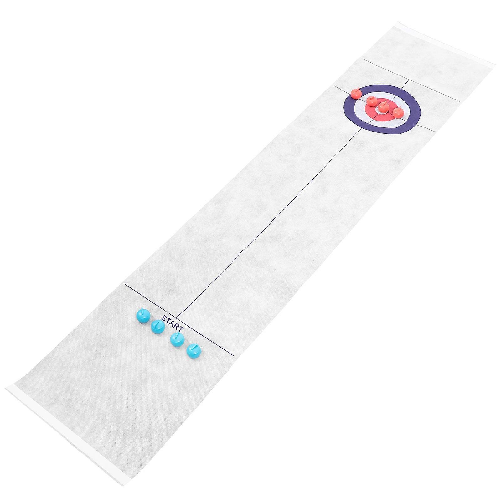 Kids Curling Set Toys for Friend Gatherings Made of Plastic and Non-Woven Fabric Promoting Parent-Child Interaction 1Set