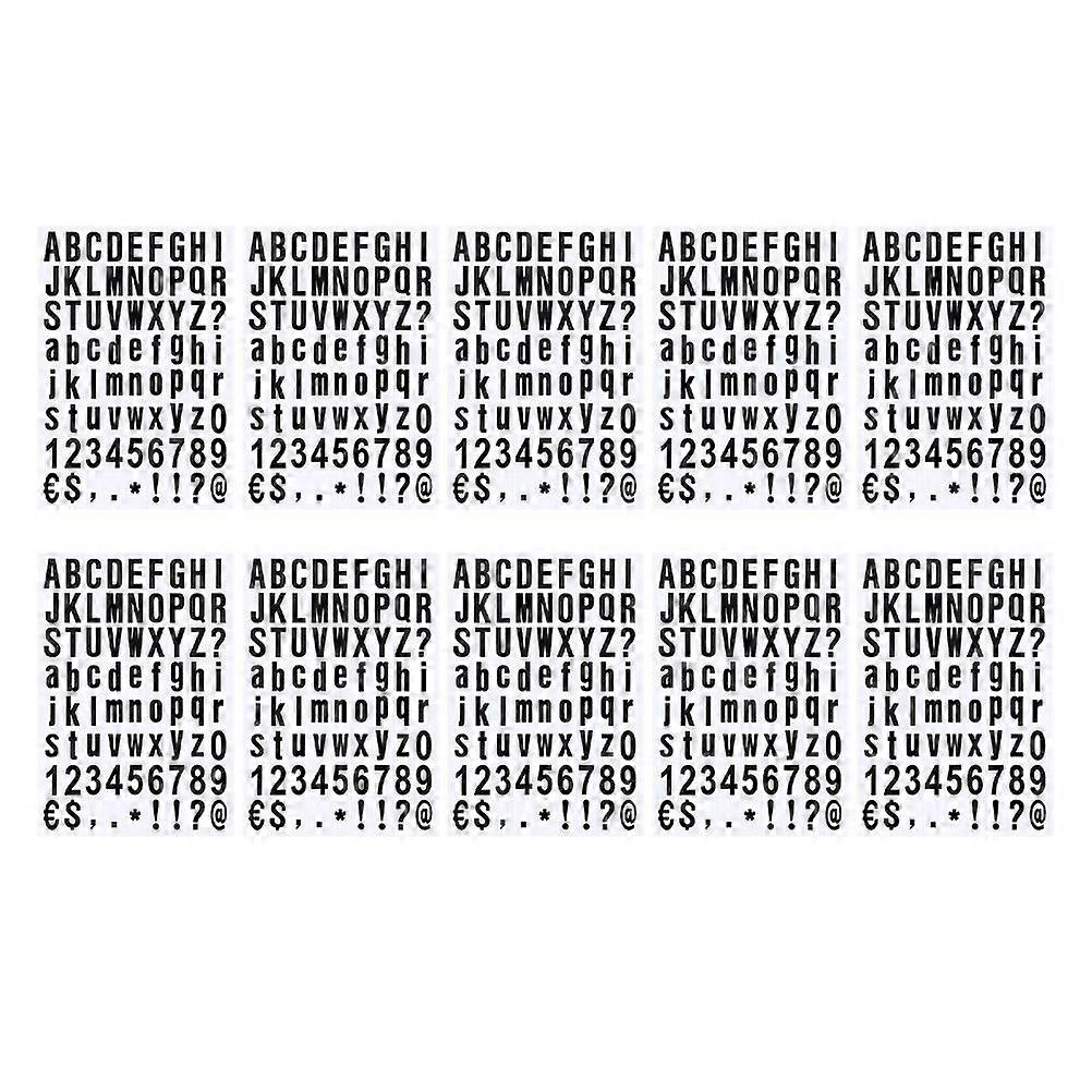 10 Sheets/720pcs Number and Alphabet Stickers Self-Adhesive Stickers for Sign