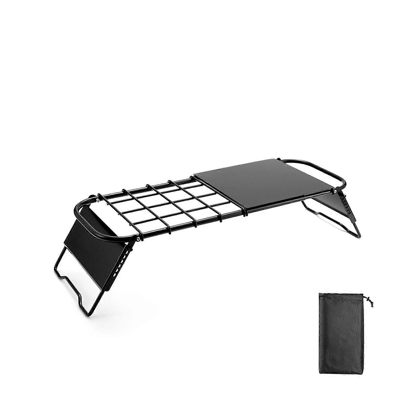 Folding Campfire Grill Adjustable Height and Length Portable BBQ Stand for Camping