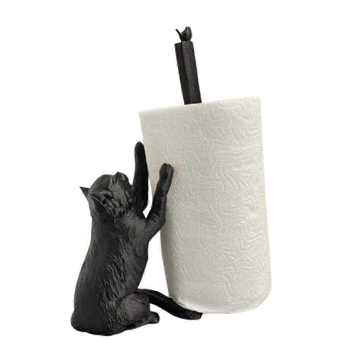 Kitchen paper towel stand with cat organiser