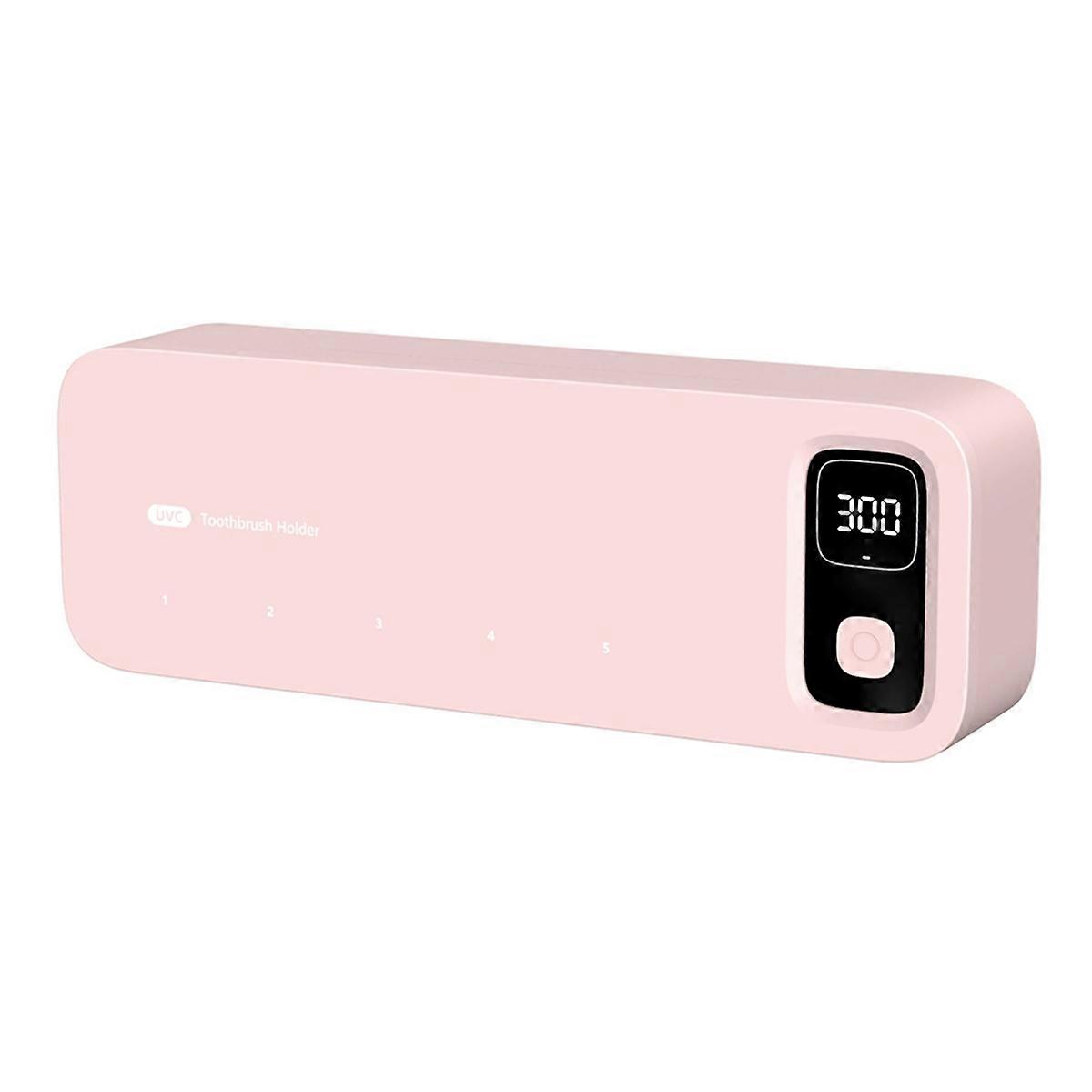 Toothbrush Storage Sterilizer Simple Smart Electric Air Drying Rack Charging UV Storage Box Wall Pink