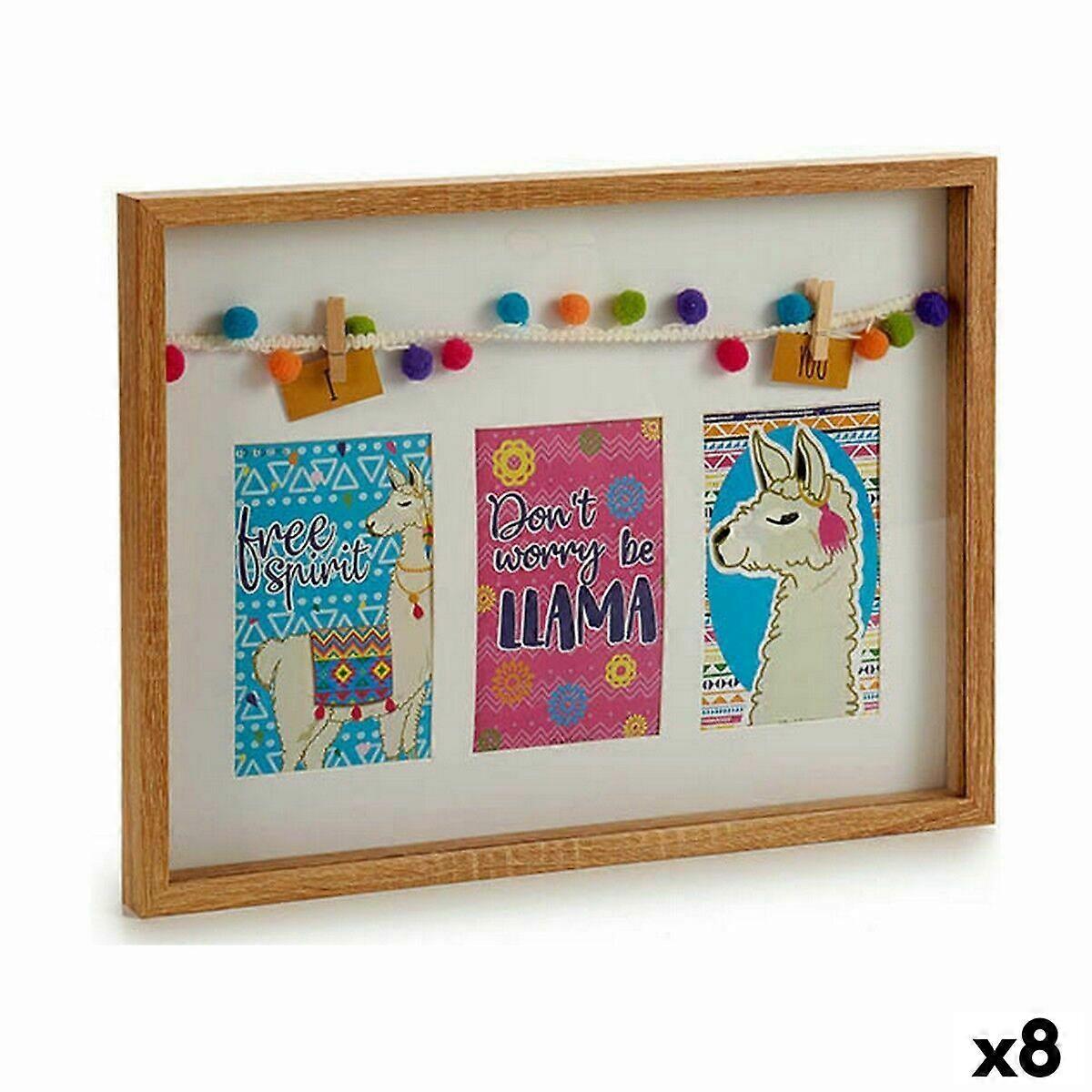 Picture Frame for Wall Gift Decor Colorful Wood Flame Tassels (8 PCS)