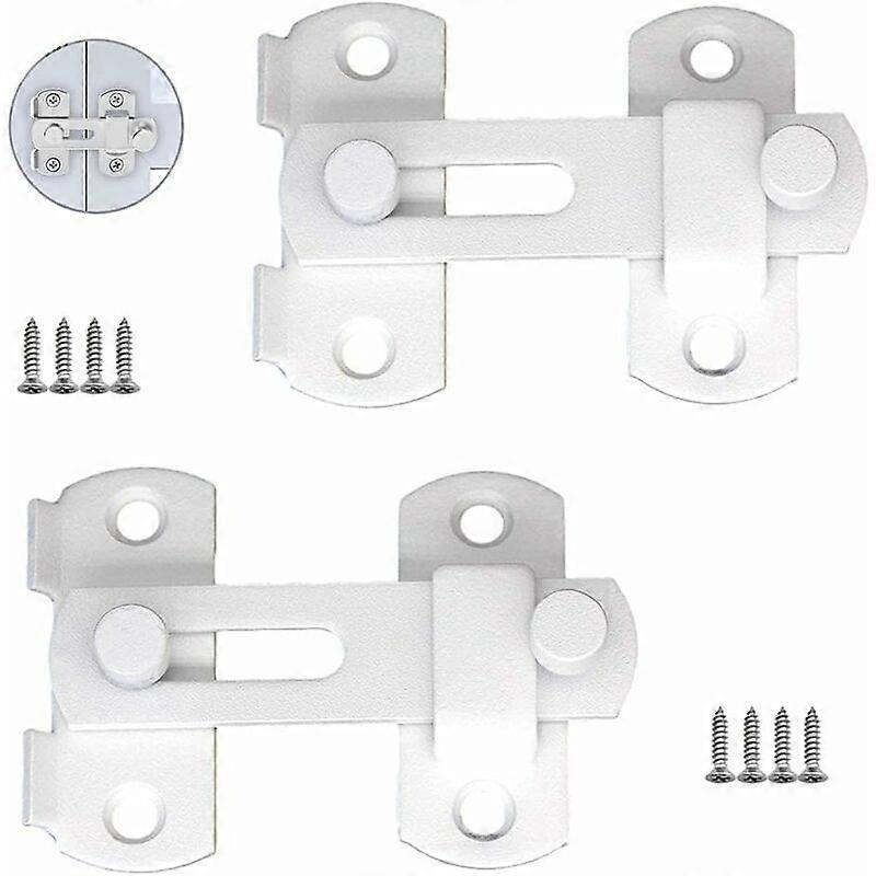 Pieces Door Latch Clasp, Padlock Hasp, Anti-Theft Sliding Bolts for Home Security in Stain